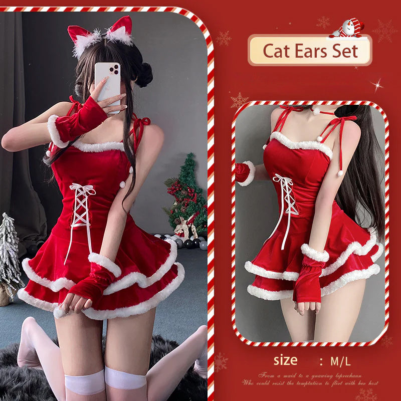 Mellow Zzz Christmas Nightwear Costume Bunny Girl Uniform Pajamas Night Bar Leader Dance Costume Set New Year's Suit