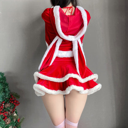 Mellow Zzz Christmas Nightwear Costume Bunny Girl Uniform Pajamas Night Bar Leader Dance Costume Set New Year's Suit