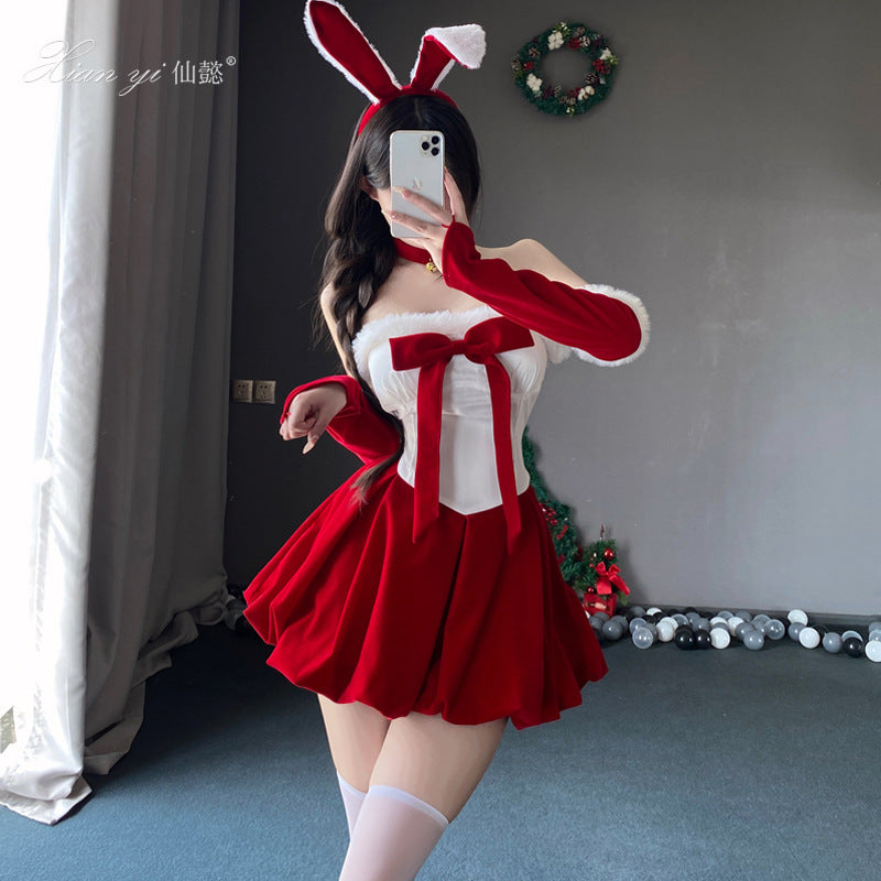 Mellow Zzz Erotic lingerie christmas dress nightwear sexy bunny girl uniform temptation bandeau dress pure desire performance costume