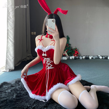 Mellow Zzz Christmas nightwear costume cute bunny girl cosplay nightclub pajamas sweet dress set