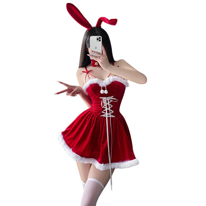 Mellow Zzz Christmas nightwear costume cute bunny girl cosplay nightclub pajamas sweet dress set