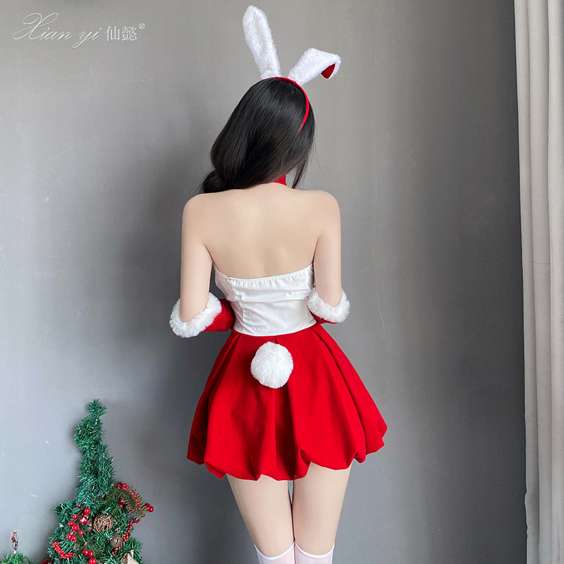 Mellow Zzz Erotic lingerie christmas dress nightwear sexy bunny girl uniform temptation bandeau dress pure desire performance costume