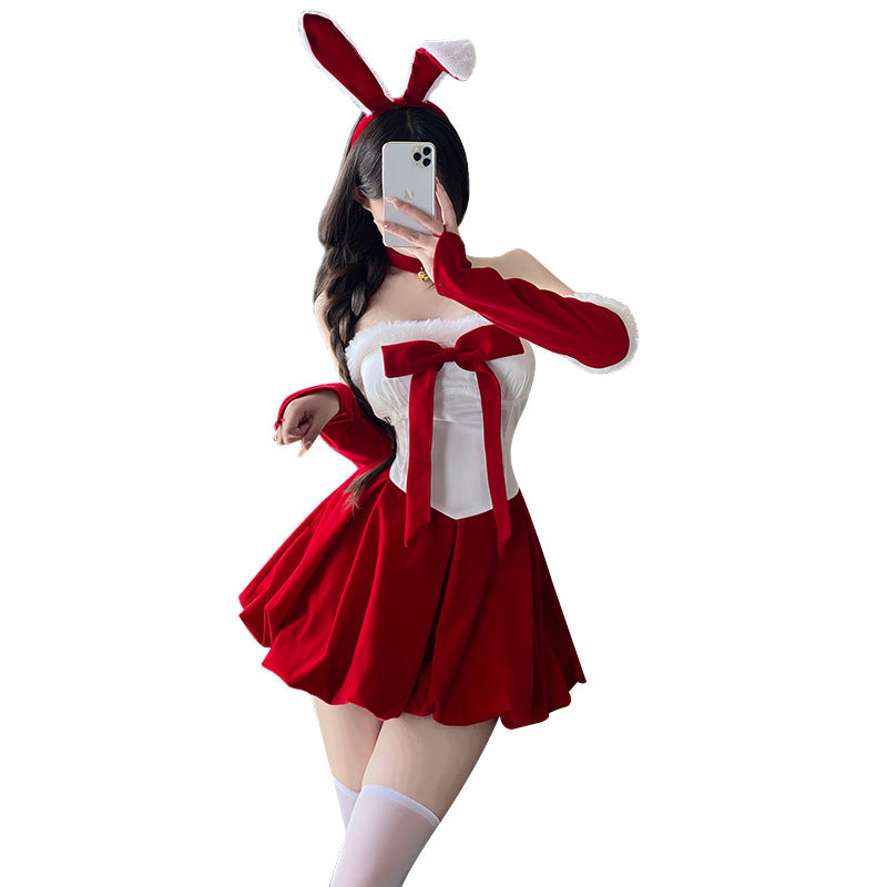 Mellow Zzz Erotic lingerie christmas dress nightwear sexy bunny girl uniform temptation bandeau dress pure desire performance costume