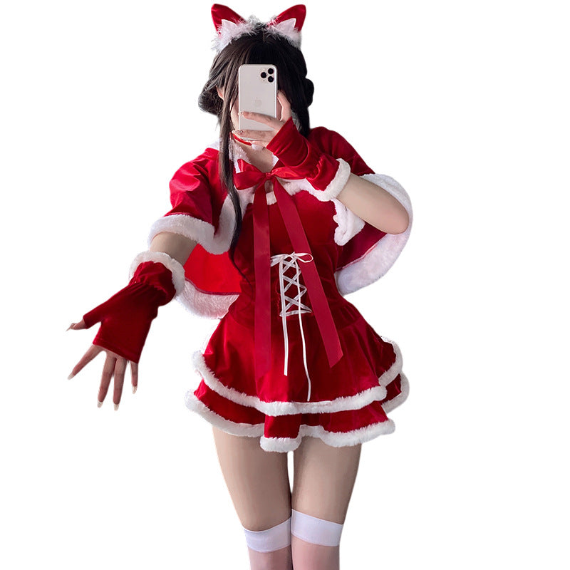 Mellow Zzz Christmas Nightwear Costume Bunny Girl Uniform Pajamas Night Bar Leader Dance Costume Set New Year's Suit