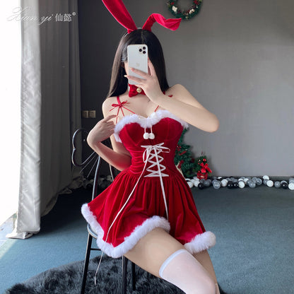 Mellow Zzz Christmas nightwear costume cute bunny girl cosplay nightclub pajamas sweet dress set