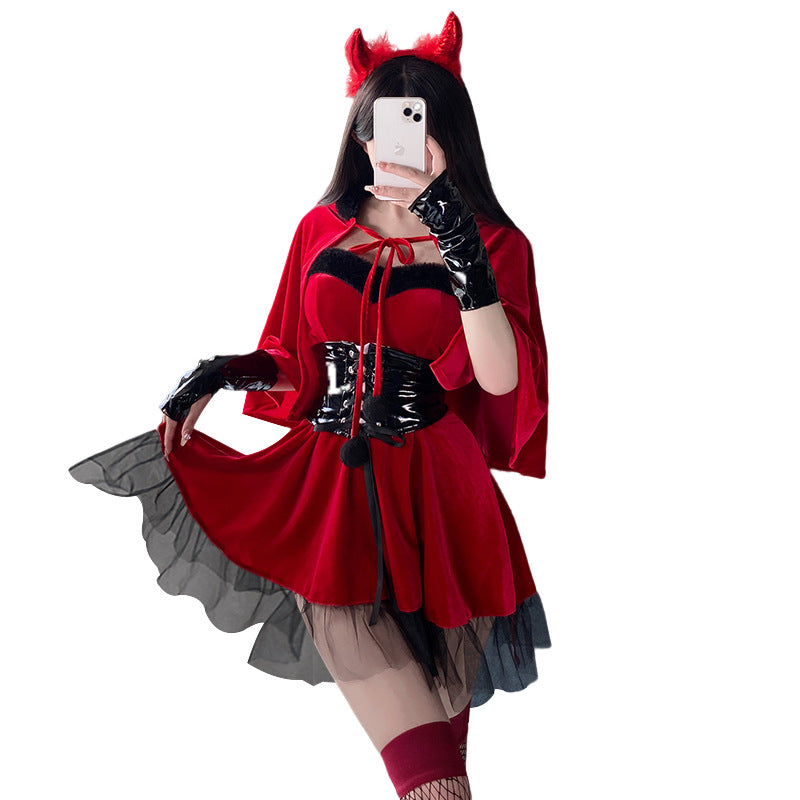 Mellow Zzz Christmas Nightwear Costume Halloween Little Devil Cosplay Uniform Pajamas Sexy Stage Costume Anchor Dress