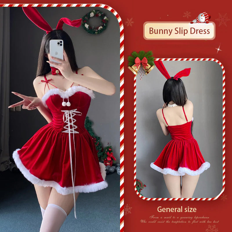 Mellow Zzz Christmas nightwear costume cute bunny girl cosplay nightclub pajamas sweet dress set